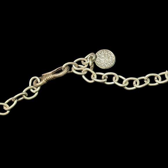 Silver Tone Faux Turquoise Tassel Flower Dragonfly Necklace - Picture 3 of 4